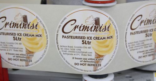 Ice Cream Label Criminisi Ice Creams